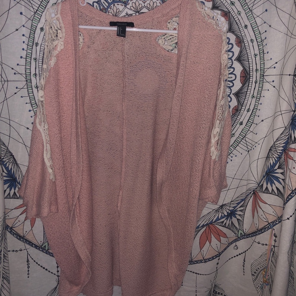2/$12🦋 Pink Lace Cardigan